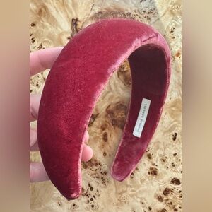 Loeffer Randall raspberry velvet puffy headband